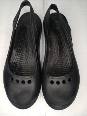 READ Black Slingback Rubber Flats With Vent Holes & Teal Sole - Women’s Casual